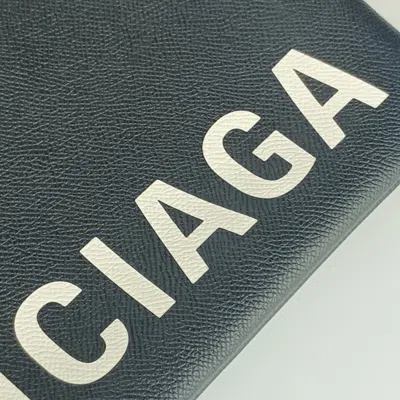 Pre-owned Balenciaga Black White Leather Clutch Bag Pouch ()