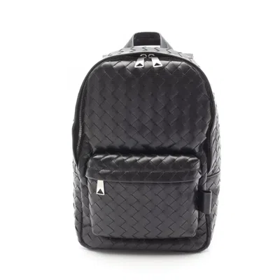 Bottega Veneta Black Leather Backpack