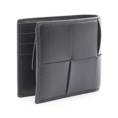 Bottega Veneta Black Leather Wallet (bi-fold) In Black