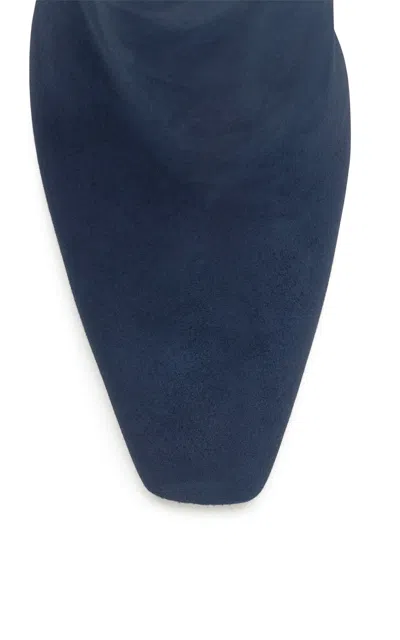 Gabriela Hearst Luke High Heel Ankle Boot In Navy Suede In Blue