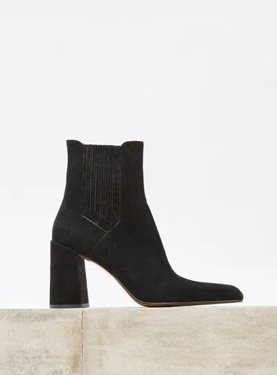 Gabriela Hearst Luke High Heel Ankle Boot In Black Suede In Black