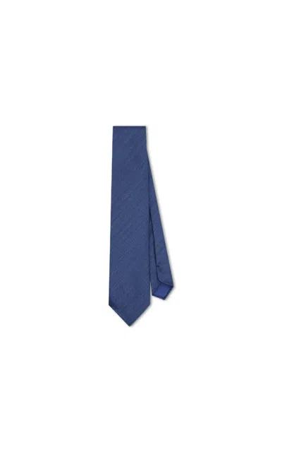 Gabriela Hearst Escudo Tie In Navy Wool Silk In Blue