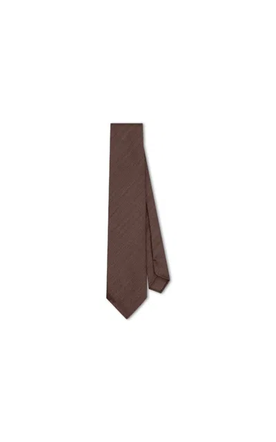 Gabriela Hearst Escudo Tie In Chocolate Wool Silk In Brown