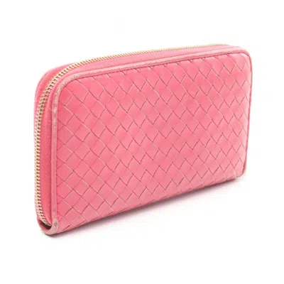 Pre-owned Bottega Veneta Pink Leather Long Wallet (bi-fold) ()