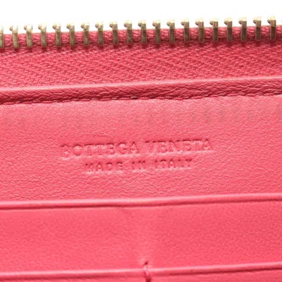 Pre-owned Bottega Veneta Pink Leather Long Wallet (bi-fold) ()