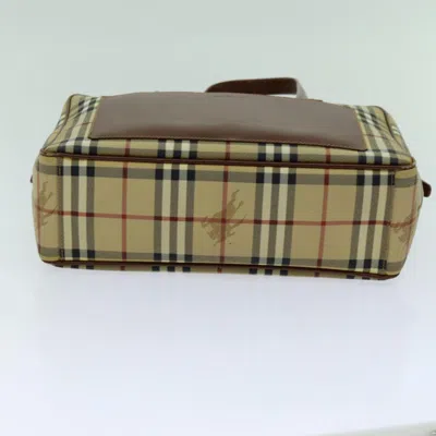 Pre-owned Burberry Nova Check Beige Canvas Shoulder Bag ()