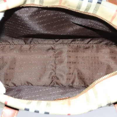 Pre-owned Burberry Nova Check Beige Canvas Shoulder Bag ()