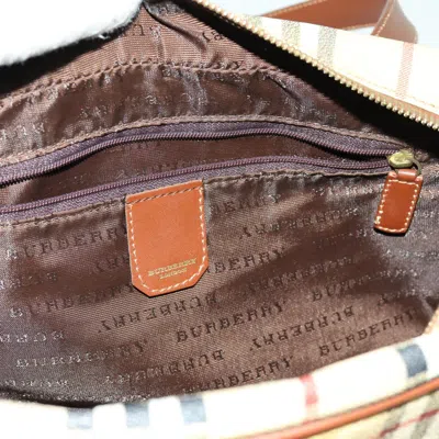 Pre-owned Burberry Nova Check Beige Canvas Shoulder Bag ()