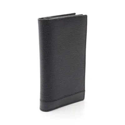 Pre-owned Bvlgari Black Leather Long Wallet (bi-fold) ()