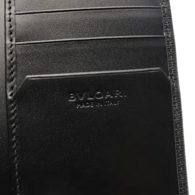 Pre-owned Bvlgari Black Leather Long Wallet (bi-fold) ()