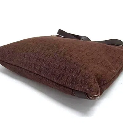 Pre-owned Bvlgari Brown Canvas Leather Shoulder Bag ()