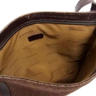 Pre-owned Bvlgari Brown Canvas Leather Shoulder Bag ()