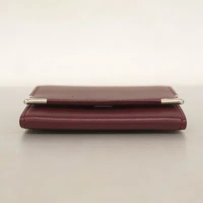 Pre-owned Cartier Bordeaux Leather Coin Purse/coin Case () In Burgundy