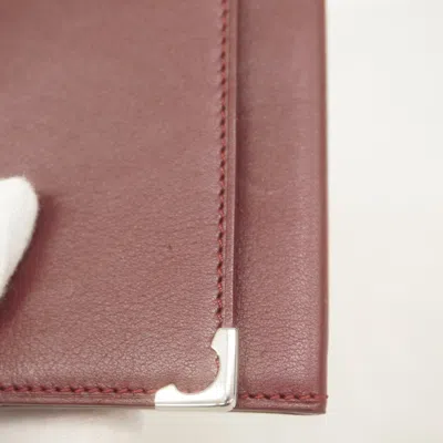Pre-owned Cartier Bordeaux Leather Coin Purse/coin Case () In Burgundy