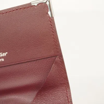 Pre-owned Cartier Bordeaux Leather Coin Purse/coin Case () In Burgundy