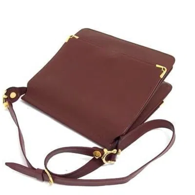 Pre-owned Cartier Bordeaux Leather Shoulder Bag ()