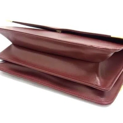Pre-owned Cartier Bordeaux Leather Shoulder Bag ()