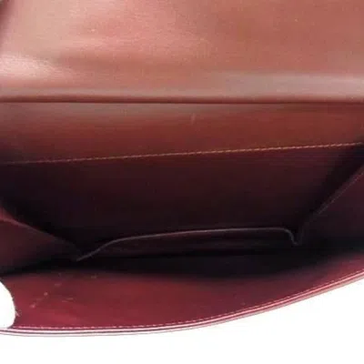 Pre-owned Cartier Bordeaux Leather Shoulder Bag ()