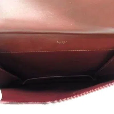 Pre-owned Cartier Bordeaux Leather Shoulder Bag ()