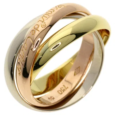 Pre-owned Cartier Trinity Pink Gold White Yellow Band Ring ()