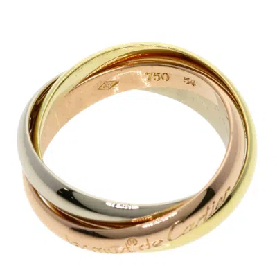 Pre-owned Cartier Trinity Pink Gold White Yellow Band Ring ()