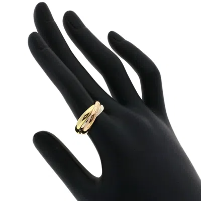 Pre-owned Cartier Trinity Pink Gold White Yellow Band Ring ()