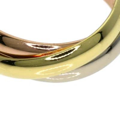 Pre-owned Cartier Trinity Pink Gold White Yellow Band Ring ()