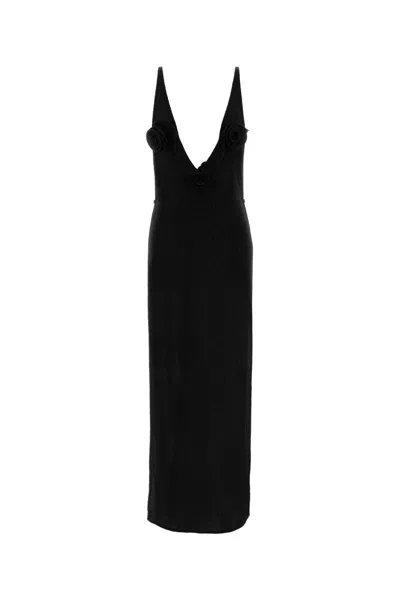 Magda Butrym Black Stretch Lyocell Blend Dress In Black
