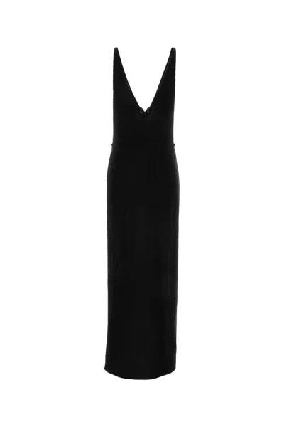 Magda Butrym Black Stretch Lyocell Blend Dress In Black