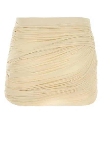 Magda Butrym Draped Mini Skirt Featuring Ruched Design In Yellow