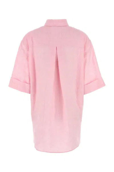 Valentino Linen Blouse With Button Detailing And Pockets In Pink