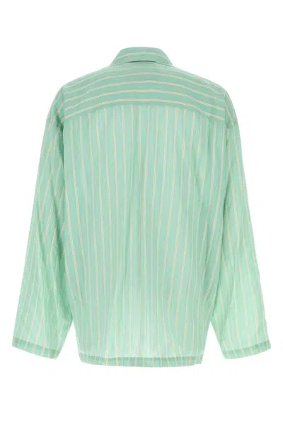 Balenciaga Oversized Shirt With Embroidered Cupro Blend In Multi