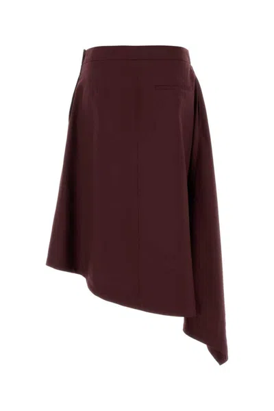 Bottega Veneta Tailored Wool Midi Skirt In Purple