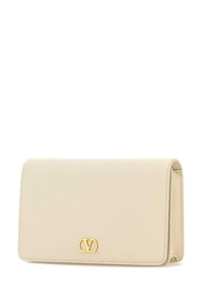 Valentino Mini Vlogo Signature Logo-plaque Shoulder Bag In Neutral