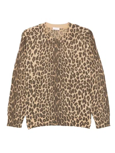Liu •jo Leopard Print Crew-neck Sweater In Animal Print