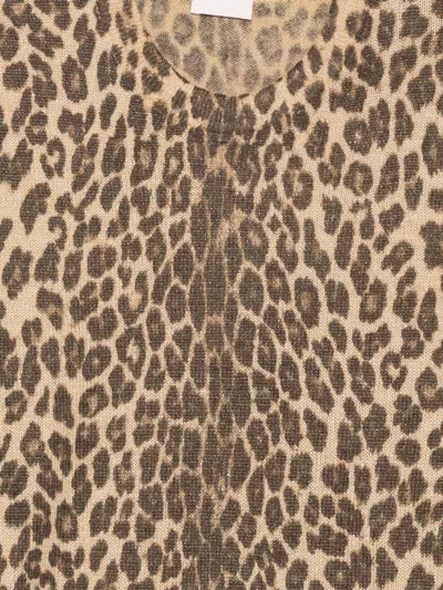 Liu •jo Leopard Print Crew-neck Sweater In Animal Print
