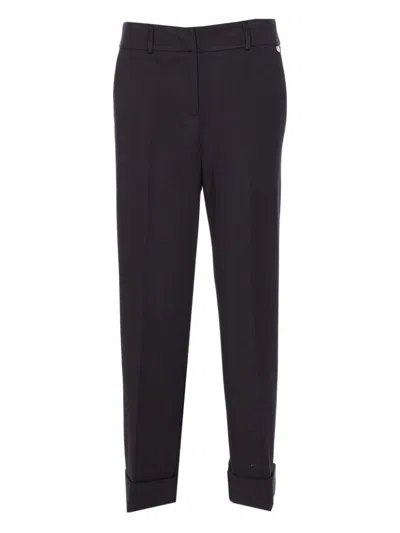 Liu •jo Button-cuffed Tailored Trousers In Purple