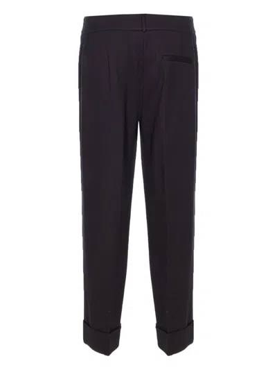 Liu •jo Button-cuffed Tailored Trousers In Purple
