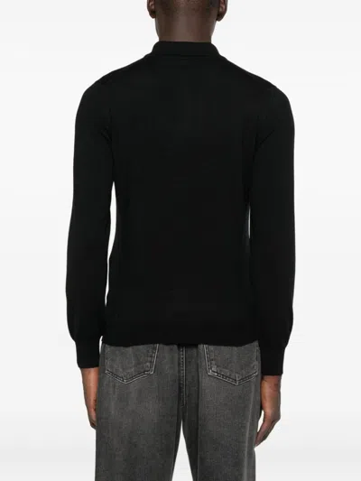 Tagliatore Long-sleeve Polo Shirt In Blue