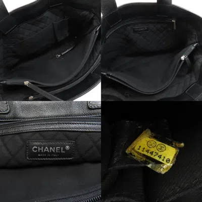Pre-owned Chanel Black Leather Tote Bag ()