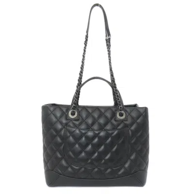 Pre-owned Chanel Black Leather Tote Bag ()