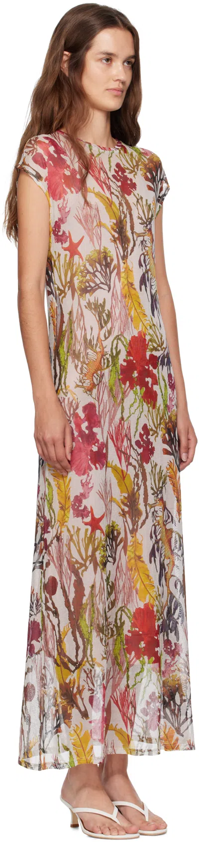 Silk Laundry Multicolor Mesh Maxi Dress