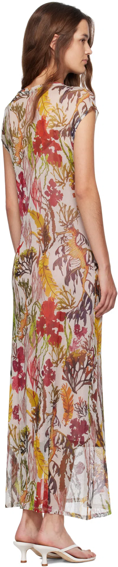 Silk Laundry Multicolor Mesh Maxi Dress