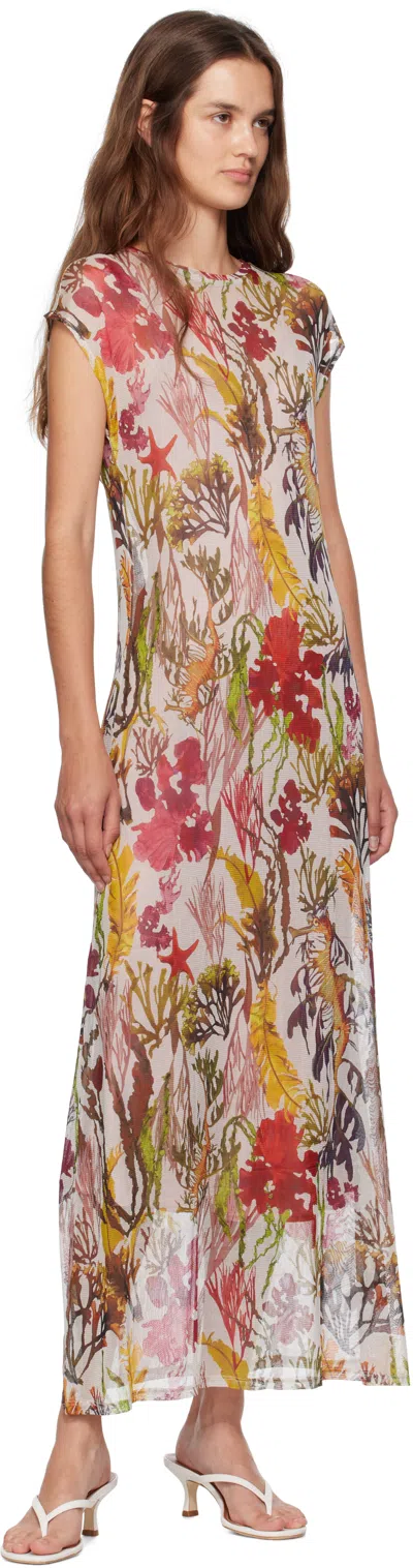 Silk Laundry Multicolor Mesh Maxi Dress