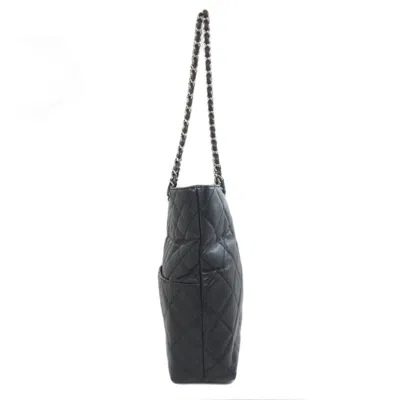 Pre-owned Chanel Matelasse Black Leather Tote Bag ()