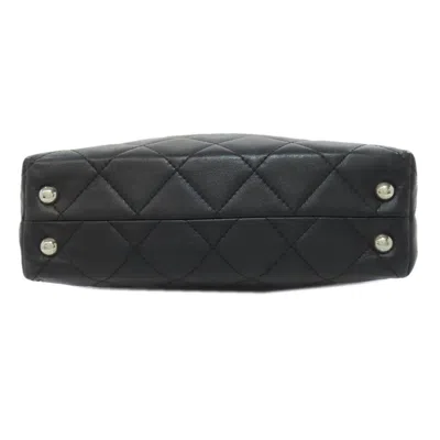 Pre-owned Chanel Matelasse Black Leather Tote Bag ()