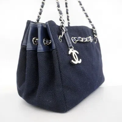 Pre-owned Chanel Navy Canvas Shoulder Bag ()
