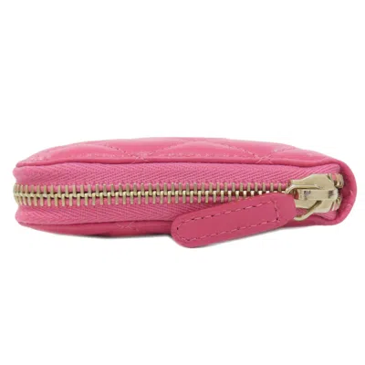 Pre-owned Chanel Pink Leather Long Wallet (bi-fold) ()
