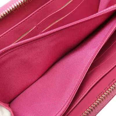 Pre-owned Chanel Pink Leather Long Wallet (bi-fold) ()