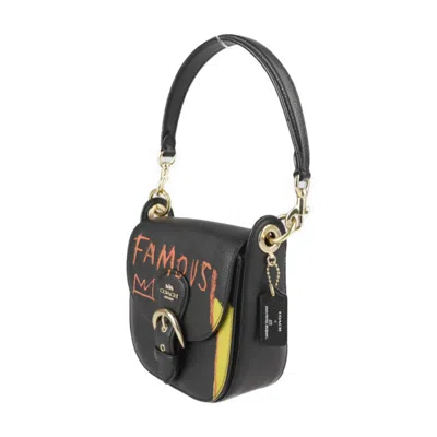 Pre-owned Coach Black Multi-color Leather Handbag Pochette Shoulder Bag ()